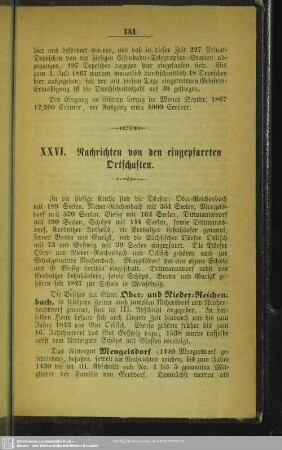 XXVI. Nachrichten von den eingepfarrten Ortschaften