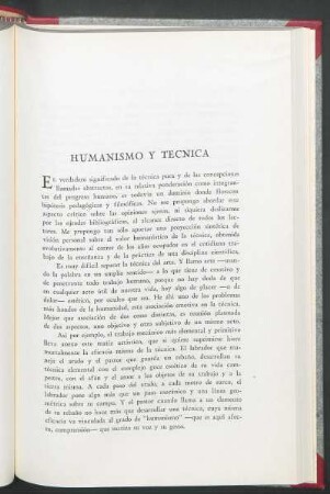 Humanismo y técnica