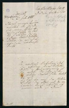 Brief vom 23. Febr. 1800 / 24. Febr. 1800