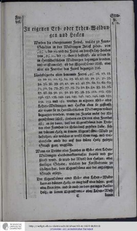 In eigenen Erb- oder Lehen-Waldungen und Hecken
