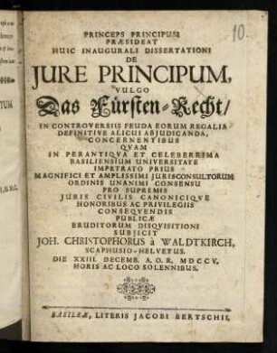 A1r-E2v, De Jure Principum, Vulgo Das Fuersten-Recht