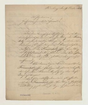 Brief von Johann Friedrich Frauenholz & Co. (Nürnberg) an Joseph Heller