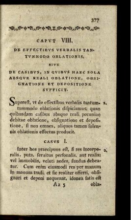 Caput VIII. De Effectibus Verbalis Tantummodo Oblationis. [...]