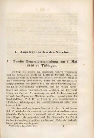 Zweite Generalversammlung am 1. Mai 1846 zu Tübingen
