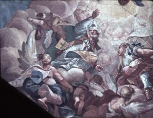 Aufnahme des heiligen Martin in zweifacher Gestalt in den Himmel