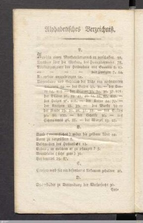 Alphabetisches Verzeichniß.