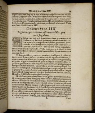 Observatio IIX. Leguntur, quæ videntur esse universales, quæ vero singulares.