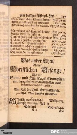 Am Fest der Heiligen Dreyfaltigkeit.