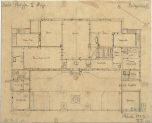 Fischer, Theodor; Kassel; Haus Pfeiffer - Grundriss EG