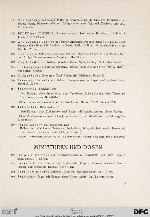 Miniaturen und Dosen (Nr. 190-228)