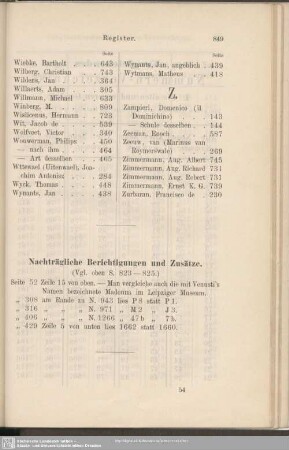Nachträgliche Berichtigungen und Zusätze