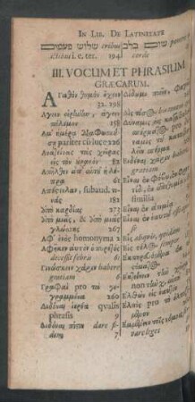 III. Vocum Et Phrasium Graecarum.