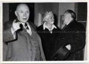 Konrad Adenauer zu Gast beim Vorsitzenden des Deutschen Gewerkschaftsbundes (DGB), Walter Freitag