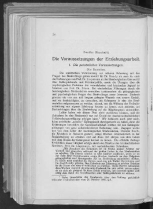 1. Die persönlichen Voraussetzungen.