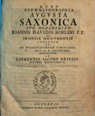 Stemmatographia Avgvsta Saxonica