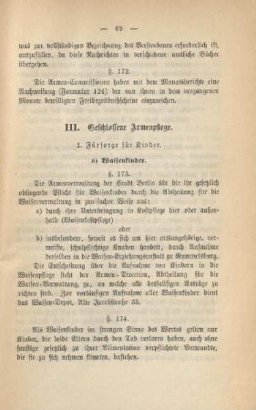 III. Geschlossene Armenpflege