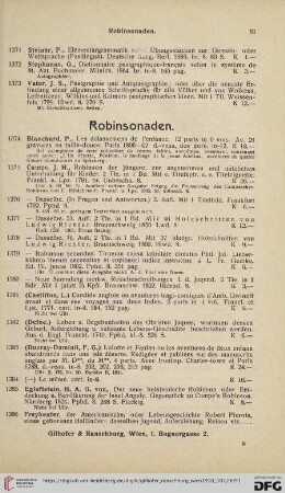 Robinsonaden (Nr. 1374 - 1420)