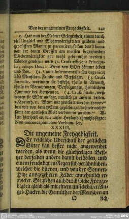 XXXIII. Die ungemeine Freygebigkeit