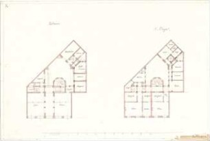 Bühlmann, Josef; Laden mit Wohnung - Grundriss EG, Grundriss 1. OG