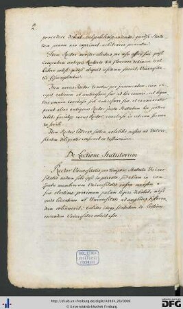 [S. 2] De lectione statutorum