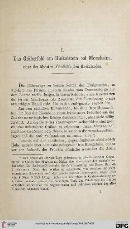 3: Das Gräberfeld am Hinkelstein bei Monsheim, einer der ältesten Friedhöfe des Rheinlandes