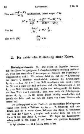 X. Die natürliche Gleichung einer Kurve.