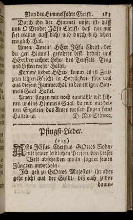 Pfingst-Lieder. - Am Michaelis-Fest.