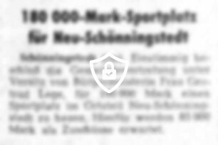 180000-Mark-Sportplatz für Neu-Schönningstedt