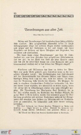 Verordnungen aus alter Zeit