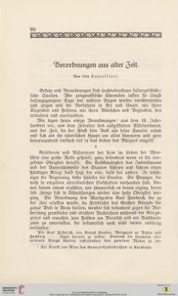 Verordnungen aus alter Zeit