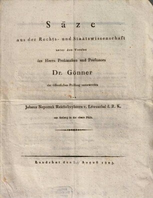 Säze aus der Rechts- und Staatswissenschaft