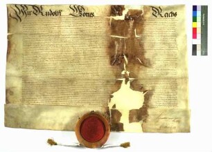 Kaiser Rudolf II. bestätigt das Privileg Kaiser Friedrichs von 1471 betreffend die Achten und Oberachten des kaiserlichen Hofgerichts.