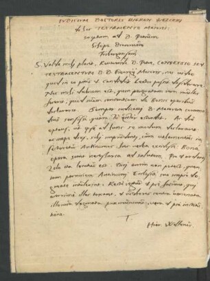 "Iudicium Doctoris Hieron. Welleri"