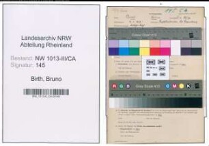 Entnazifizierung Bruno Birth , geb. 18.06.1877 (Lehrer)