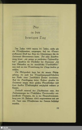 Bis in den heutigen Tag