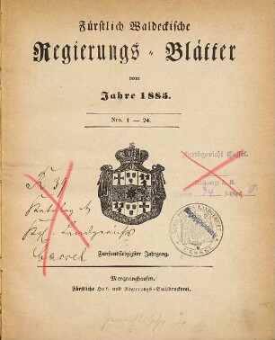 Fürstlich-Waldeckisches Regierungsblatt. 75. 1885