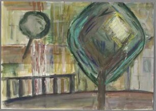 Ohne Titel [Großer Baum vor Zaun]
