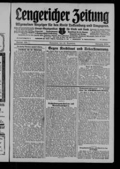 Lengericher Zeitung : allgemeiner Anzeiger für den Kreis Tecklenburg und Umgegend : Amtsblatt für die Aemter Lengerich und Lienen in Westfalen : Haupt-Anzeigenblatt für Stadt und Land : Organ des Landratsamtes und Amtsgericht in Tecklenburg : unabhängige Tageszeitung für die Orte Lengerich, Hohne, Tecklenburg, Ladbergen, Lienen, Kattenvenne, Natrup-Hagen, Brochterbeck, Westerkappeln, Leeden und Ledde