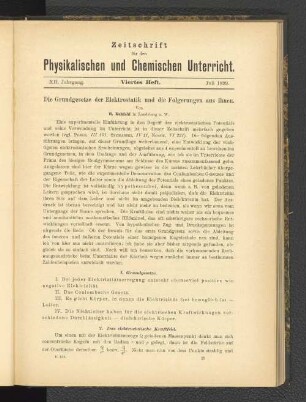 XII. Jahrgang. Viertes Heft. Juli 1899.