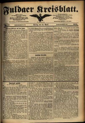 Ausgabe vom Freitag, den 14. April 1905.