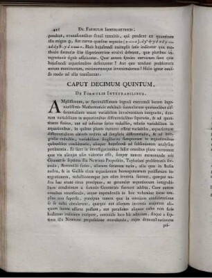 Caput Decimum Quintum. De Formulis Intergralibus.
