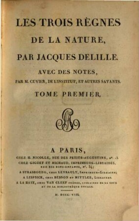 Les trois règnes de la nature, 1