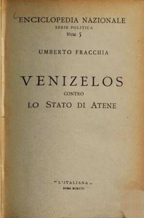 Venizelos contro lo stato di Atene
