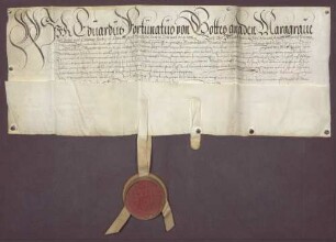 Markgraf Eduard Fortunat von Baden-Baden und Graf Philipp von Eberstein geloben sich Aufrechterhaltung des Burgfriedens von 1505