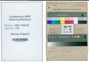 Entnazifizierung Friedrich Harring , geb. 10.07.1906 (Gaertner)