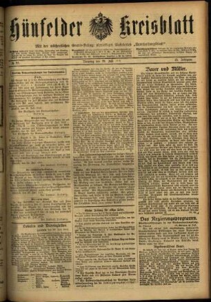 Ausgabe vom Dienstag, den 29. Juli 1919.