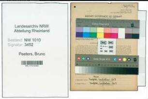 Entnazifizierung Bruno Peeters , geb. 26.04.1920 (Schneidermeister)