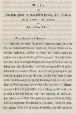 21-31 Rede zur Gedächtnisfeier im evangelisch-theologischen Seminar am 16. Dezember 1861 gehalten