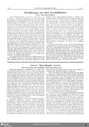 Rechtsfragen aus dem Geschäftsleben