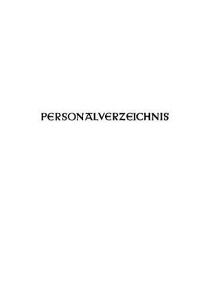 Personalverzeichnis